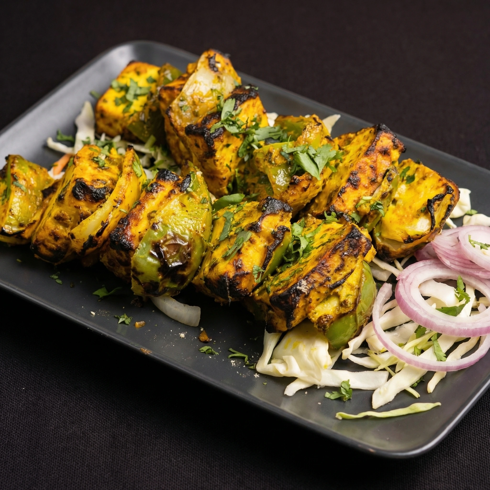 Indian seafood prawn curry at Indian Ocean Restaurant Calgary SE